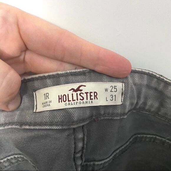 Hollister gray skinny jeans raw hem w25 l31 - Picture 5 of 5